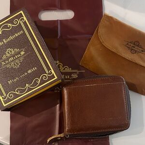 As Metus men’s Brown Leatherware Wallet new box dust bag RFID bifold zipper